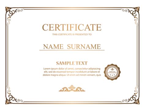 Certificate Template Transparent Png Png Mart