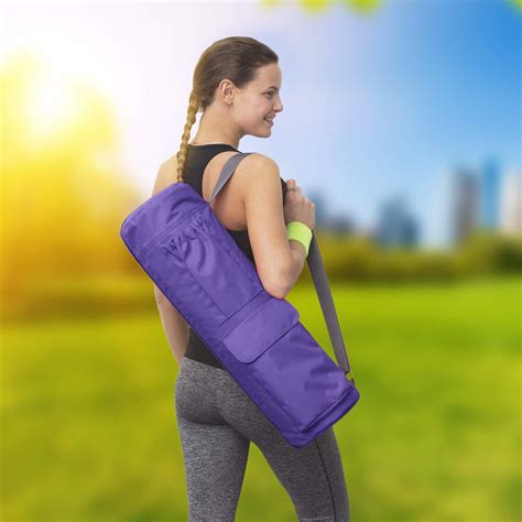 Full Zip Eco Friendly Canvas Yoga Mat Bag With Expandable Pocket And