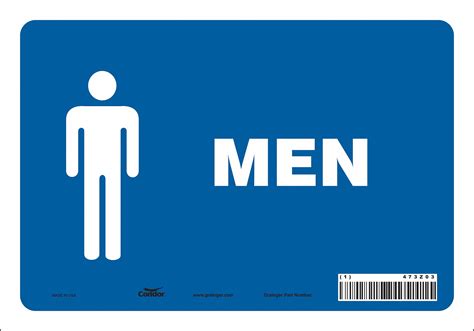 Condor Restroom Sign Men Sign Header No Header Vinyl 7 In X 10 In