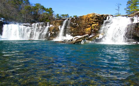 Waterfalls Rock Coast Little River Canyon Falls Alabama Usa Full Hd