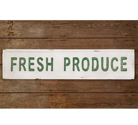 Fresh Produce Metal Wall Sign Emory Valley Mercantile