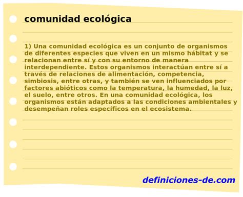 Significado De Comunidad Ecológica
