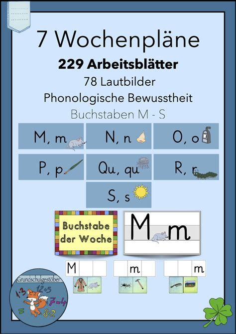 Trainieren sie grammatikformen mit der lerngrammatik deutsch als fremdsprache. Wochenplan Buchstabe M-S Grundschrift Arbeitsblätter ...