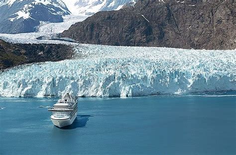 Princess Cruise Ship Next To A Glacier In Alaska Alaskan Cruise