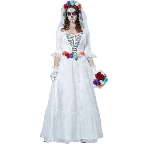 New Women Vampire Zombie Dress Decadent Dark Ghost Bride Costumes Halloween Corpse Bride