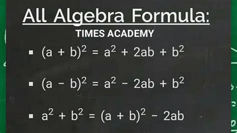 Algebra Formula Listmaths Formula Youtube