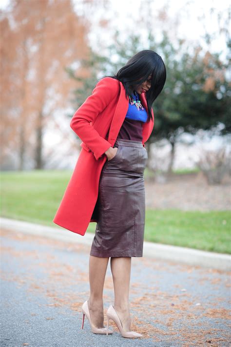 Leather And Burgundy Jadore Fashion