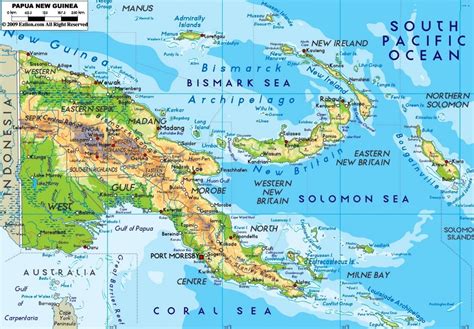 Mapa Geográfico De Papúa Nueva Guinea Geografía Flora