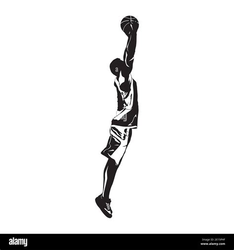 Professional Basketball Player Silhouette Jumping And Shooting Ball