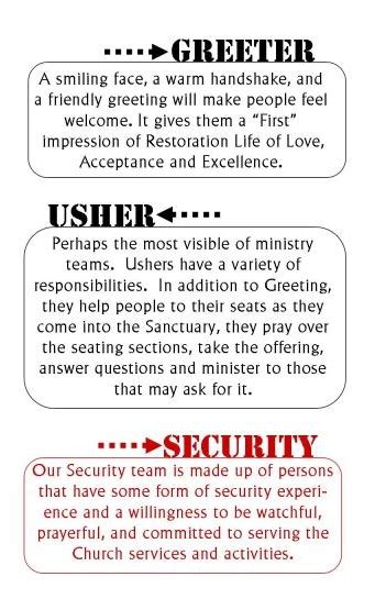 Restoration Life Rochester Ny Usher And Greeters