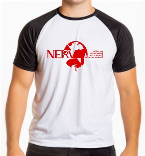 Camiseta Neon Genesis Evangelion Nerv Anime Logo Elo7