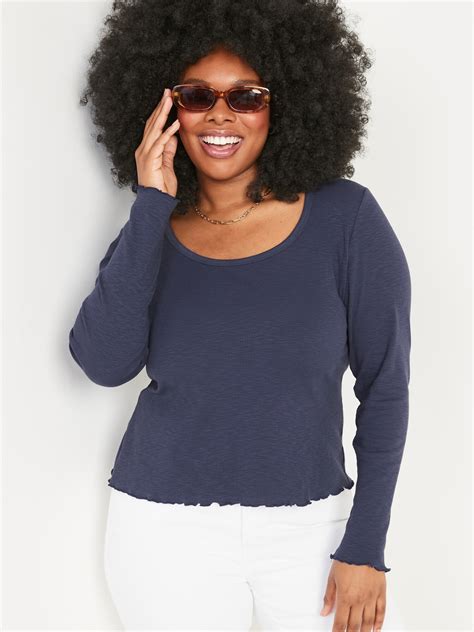 Slim Fit Rib Knit Long Sleeve T Shirt For Women Old Navy
