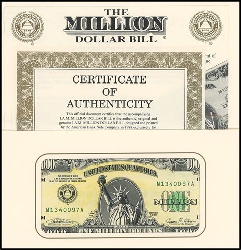 Authentic Iam One 1 Million United States Usa Usa Dollars