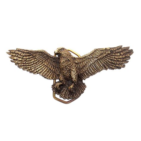 Big American Flying Eagle Vintage 3d Brass Belt Buckle Mens Belt