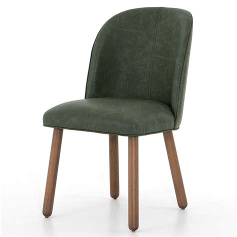 Get the best deals on leather dining chairs. Aubree Modern Green Leather Dining Chair in 2020 | Leather ...