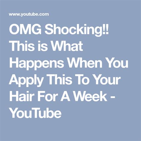 Omg Shocking This Is What Happens When You Apply This To Your Hair