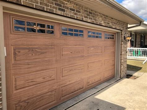 Chi Raised Panel With Accent Woodtone Garage Door Design Wood