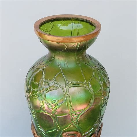 Circa 1890 Art Nouveau Kralik Vase In Bronze Armature From The Vault On