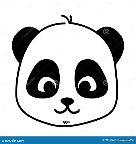 Niedlich Panda Gesicht Vektor Abbildung Illustration Von Gekritzel