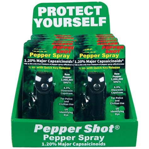 Pepper Shot 12 Mc 12 Oz Pepper Spray Leatherette Holster And Quick