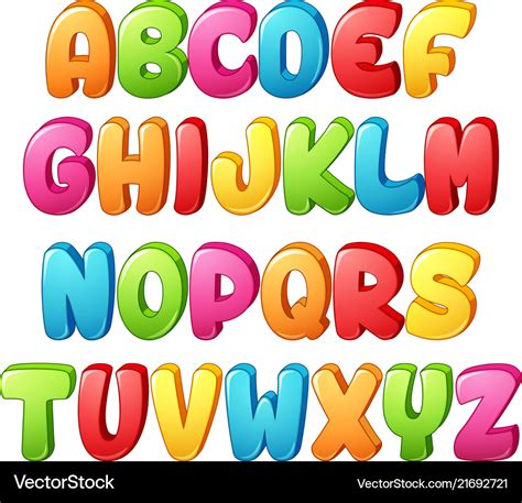 Set Of Colorful Alphabets Letter On A White Backgr