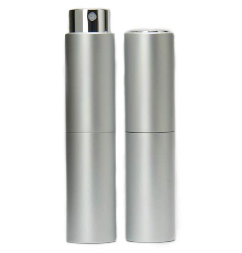 Perfume Atomizer Silver 8ml Twist Top Spray Bottle In Aluminium Cover
