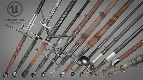 3d Asset Sword Collection Unreal Engine Project Cgtrader
