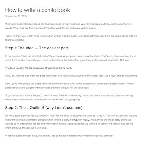 How To Write A Comic Book By Nick Keller September 10 2015 How To