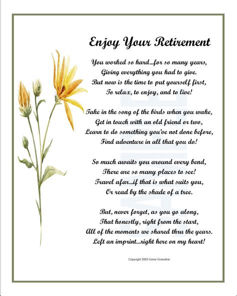Retirement Poem Digital Download Retirement T Present Etsy Ireland