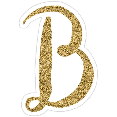 Letter B Gold Glitter Initial Stickers By Mackenziemakes Redbubble