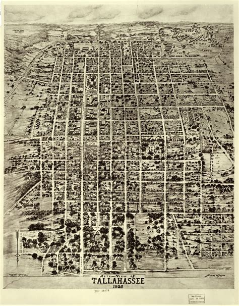 Birds Eye View Of Tallahassee From 1926 Florida Memory Map Of
