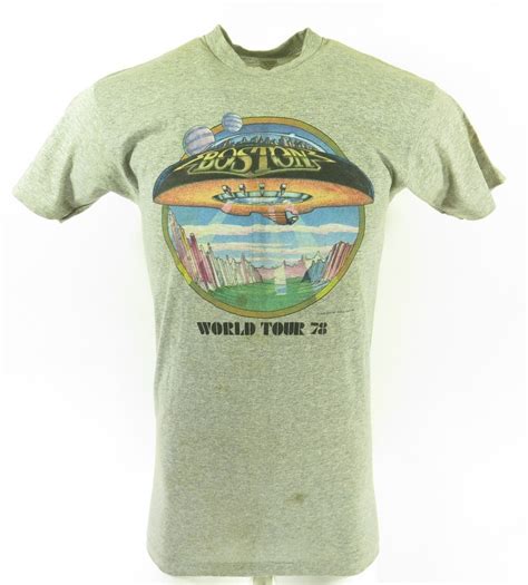 vintage 70s boston band t shirt xl slim fit world tour 1978 nos deadstock the clothing vault