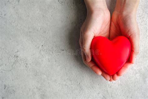 Hand Carrying Heart Love And Cardio Health Concept Stock Image Image
