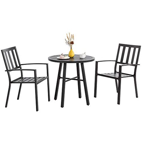 Jy Qaqa 3 Piece Outdoor Bistro Set Metal Frame Table And Chairs All