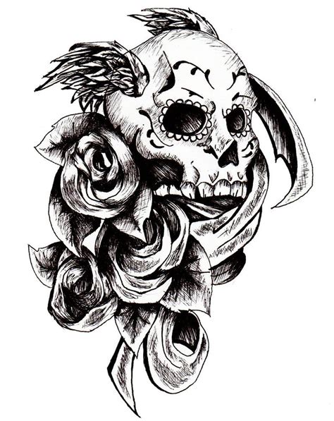 Day Of The Dead Skull Tattoo Design By Amitchdesigns On Deviantart