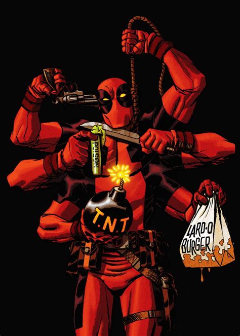 Many Arms Deadpool Poster Picture Metal Print Paint By Marvel