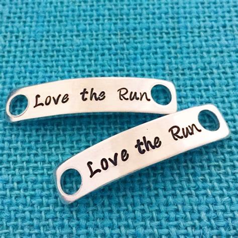 Items Similar To Shoelace Charms Love The Run Hand Stamped For
