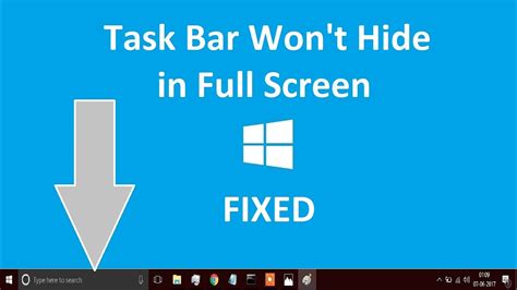 Task Bar Not Hiding In Fullscreen Windows 1087 Quick Fix Youtube