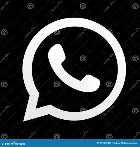 Icône De Logo Whatsapp Noir Et Blanc Image éditorial Illustration Du