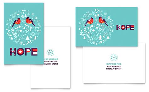Click here to download the christmas greetings card template. Hope Greeting Card Template Design