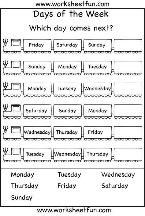 Sunday is traditionally considered the first the day of the week and is known as the day of the sun. Days of the Week Worksheets 1ª Eval.