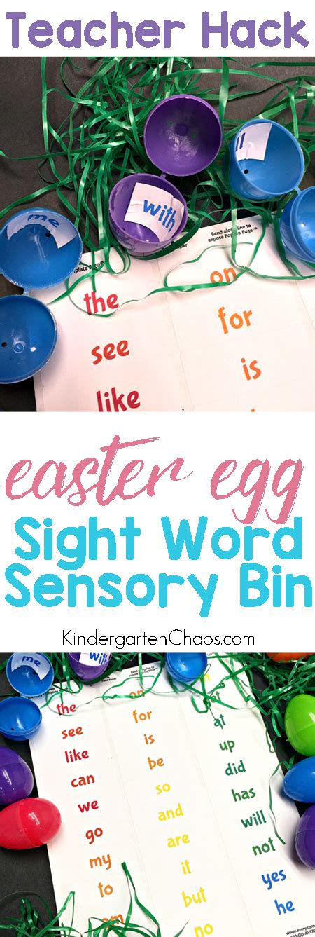 Teacher Hack Easter Egg Sight Word Sensory Bin