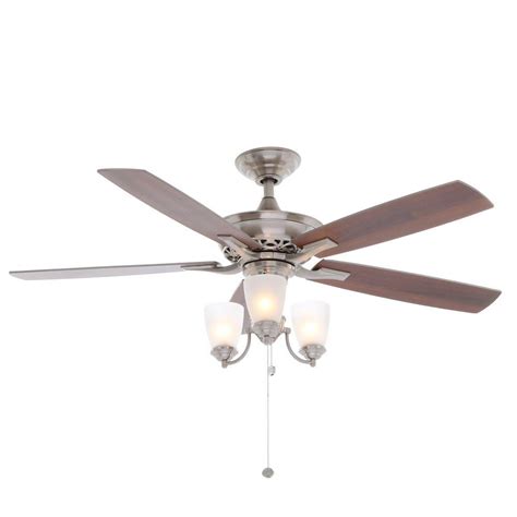 Hampton Bay Havenville 52 In Indoor Brushed Nickel Ceiling Fan With