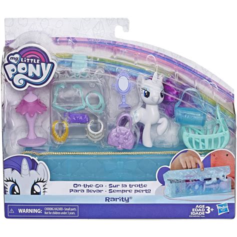My Little Pony Toy On The Go Rarity White 3 Inch Pony Figure With 14