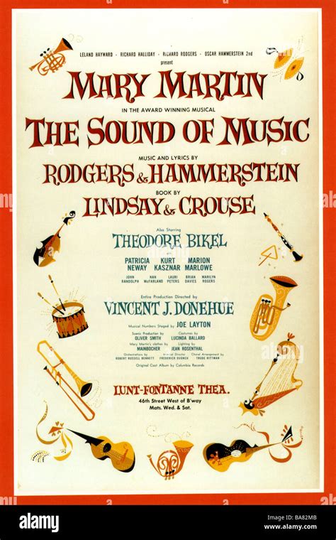 The Sound Of Music Poster For The Original Broadway Stage Production