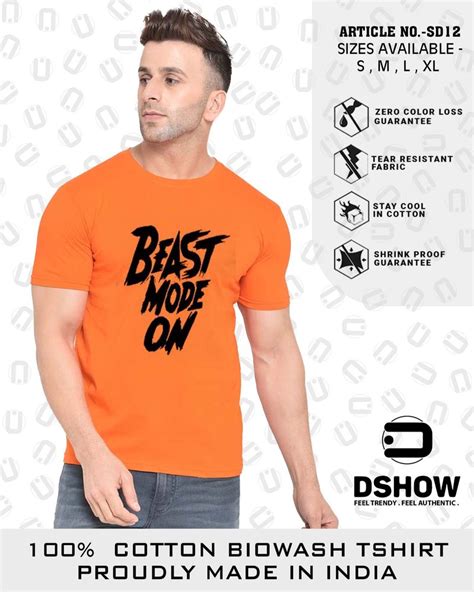 Cotton Dshow Mens Printed Casual T Shirt Sd12 Round Collar At Rs 160