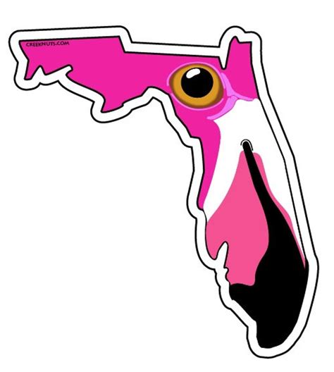 Florida Pink Flamingo Sticker Decal Etsy