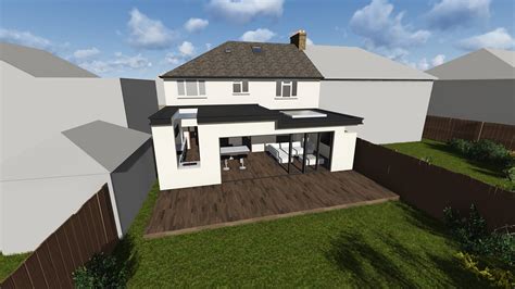 Single Storey rear extension on semi detached house in Worcester Park