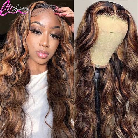 Highlight Body Wave Lace Front Wigs 13x4 Lace Frontal Colored Human