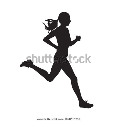 Young Running Woman Isolated Vector Silhouette Stock Vector Royalty Free 1020615253 Shutterstock